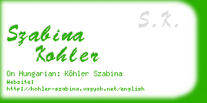 szabina kohler business card