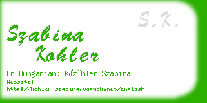 szabina kohler business card